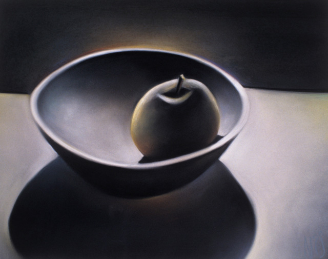 Apple And Bowl In Shadow